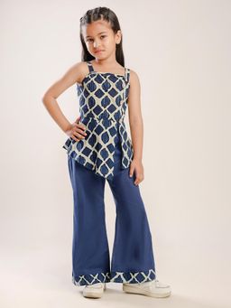 Titrit - Girls Blue Cotton Top with Pant