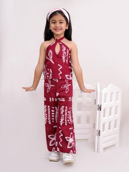Titrit - Girls Maroon Cotton Top with Pant