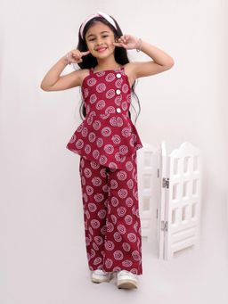 Titrit - Girls Maroon Cotton Top with Pant