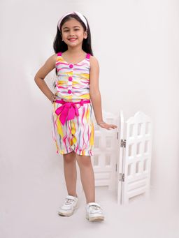 Titrit - Girls Multi-Colour Viscose Playsuit