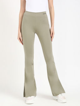 Calvin Klein - Green Relaxed Fit Solid High Rise Trouser
