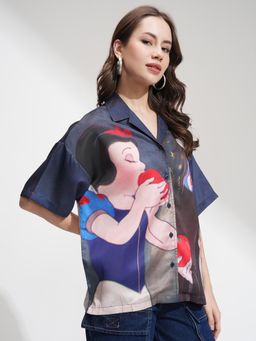 TOKYO TALKIES - Women Wo Printed Satin Disney Sno Shirt