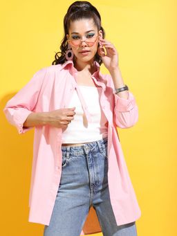 TOKYO TALKIES - Women Longline Printed Shirt