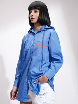 TOKYO TALKIES - Women Hoodie Printed Longline Shirt