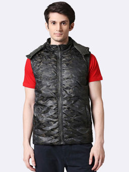 Bewakoof - Men's Olive Camo Puffer Jacket