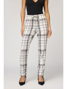 FREAKINS - Grid Glam White And Black Checkered Pant