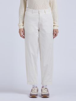 Pepe Jeans - White Mid Waist Carrot Fit Trouser