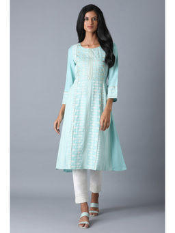 W - Blue Floral Kurta