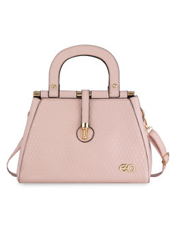 E2O - Croc Structured Pink Satchel Handbag for Women