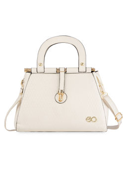 E2O - Croc Structured White Satchel Handbag for Women