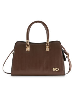 E2O - Textured Pattern Brown Satchel Handbag for Women