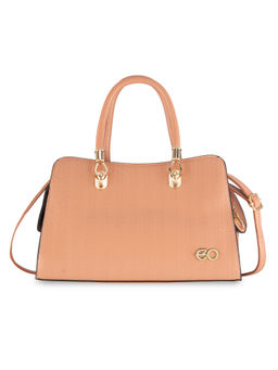 E2O - Textured Pattern Pink Satchel Handbag for Women