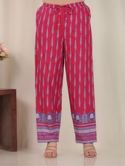 ARAMYA - Pink Soft Cotton Floral Pant