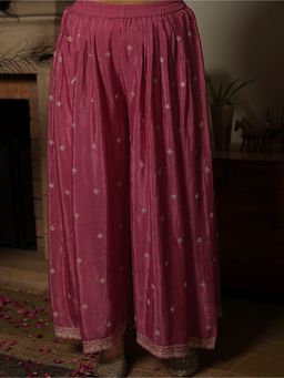 ARAMYA - Dusty Pink Chinon Chiffon Sharara