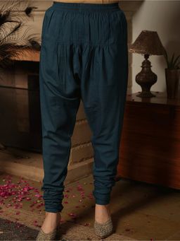ARAMYA - Teal Chinon Chiffon Churidar