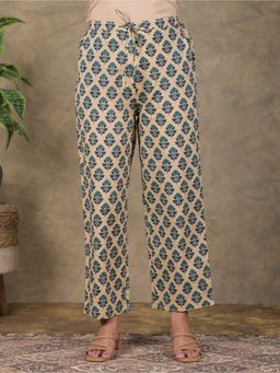 ARAMYA - Beige Soft Cotton Butti Pant