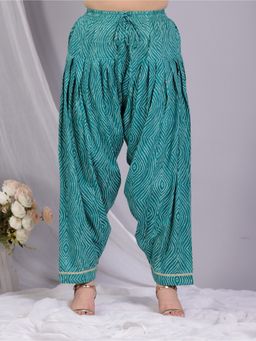 ARAMYA - Turquoise Soft Cotton Bandhani Salwar