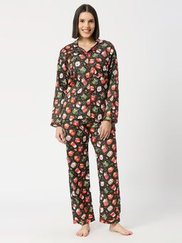 Pyjama Party - Mug Of Joy Button Down Pure Cotton Shirt with Pyjama (Set of 2)