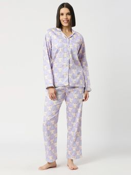 Pyjama Party - Elephantastic Button Down Pure Cotton Shirt with Pyjama (Set of 2)