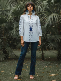 Zolo Label - Women White Grace Embroidered Cotton Top