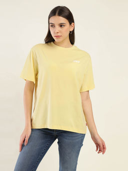 Levi's - Women Yellow Cotton Printed T-Shirt