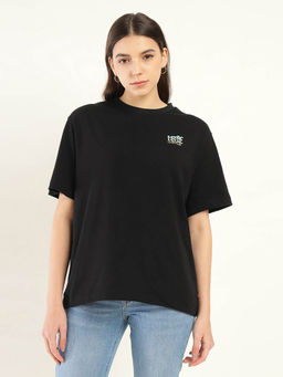 Levi's - Women Black Cotton Printed T-Shirt