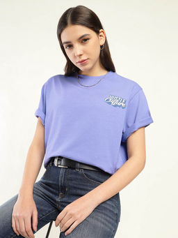 Levi's - Women Purple Cotton Printed T-Shirt