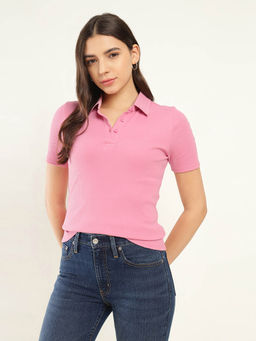 Levi's - Women Pink Cotton Solid T-Shirt