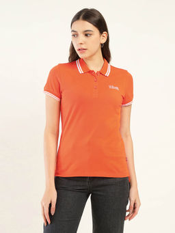 Levi's - Women Orange Cotton Solid T-Shirt