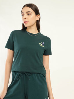 Levi's - Women Green Cotton Solid T-Shirt