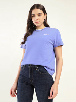 Levi's - Women Purple Cotton Solid T-Shirt