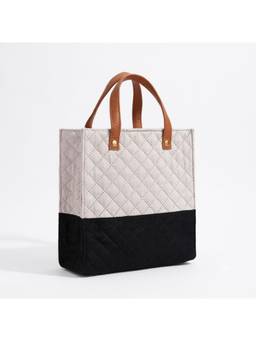 Awestuffs - Luxury Lunch Bag for Office Use Velvet Quilted Soft Exterior