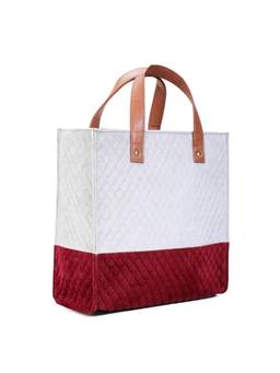 Awestuffs - Luxury Lunch Bag for Office Use Velvet Quilted Soft Exterior