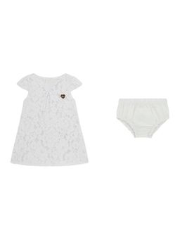 Guess - White Cotton Lace Girl Dress with Panty