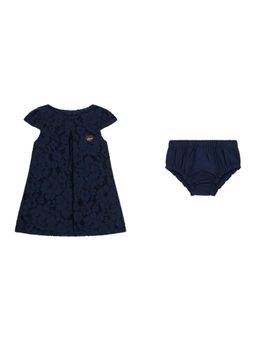 Guess - Blue Cotton Lace Girl Dress with Panty