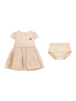 Guess - Beige Polyester Solid Girl Dress with Panty