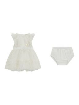 Guess - White Polyester Printed Girl Dress with Panty