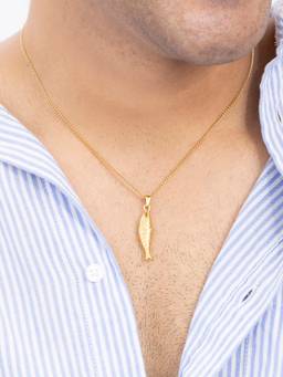 AQUASTREET - Men's Anchovy Fish Waterproof and Anti-Tarnish Pendant Necklace