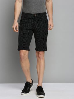 SHOWOFF - Men's Knee Length Black Printed Mid-rise Regular Shorts