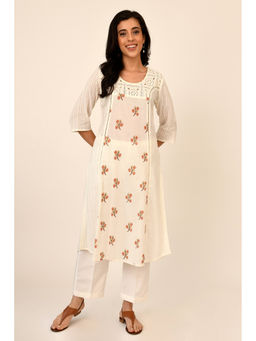 Naina Arunima - Ivory Princess Cut Kurta with Yoke