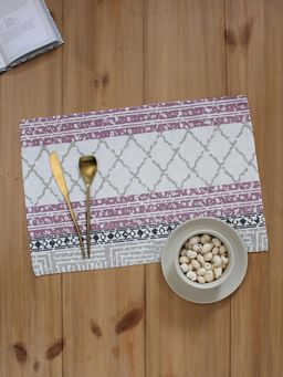 House This - Nikrinta Cotton Set Of 2 Placemat-Purple