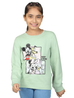 Cantabil - Girls Green Printed Sweatshirt