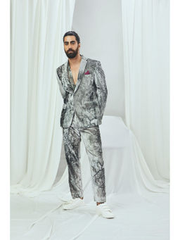 Nirmooha - Forest Printed Velvet Blazer