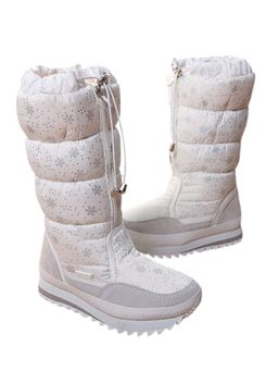 Little Surprise Box - White Snowflakes Girls Winter Snow Boots