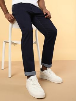 Wrangler - Men's Blue Millard Straight Fit Mid Rise No Fade Jeans