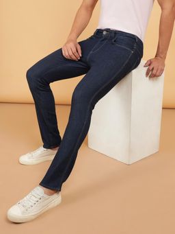 Wrangler - Men's Blue Skanders Slim Fit Low Rise No Fade Jeans