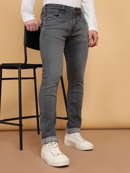 Wrangler - Men's Grey Vegas Skinny Fit Low Rise Light Fade Jeans