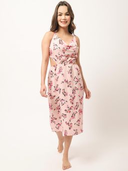 AOBA - Women Pink Floral Beachwear Dress