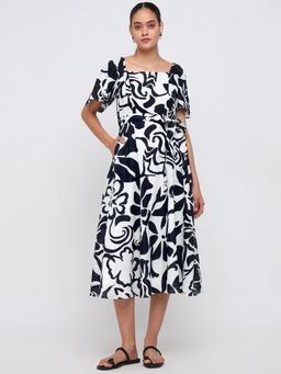 Cover Story - Black and White Dress with Belt