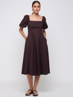 Cover Story - Brown Plum Cotton Dress